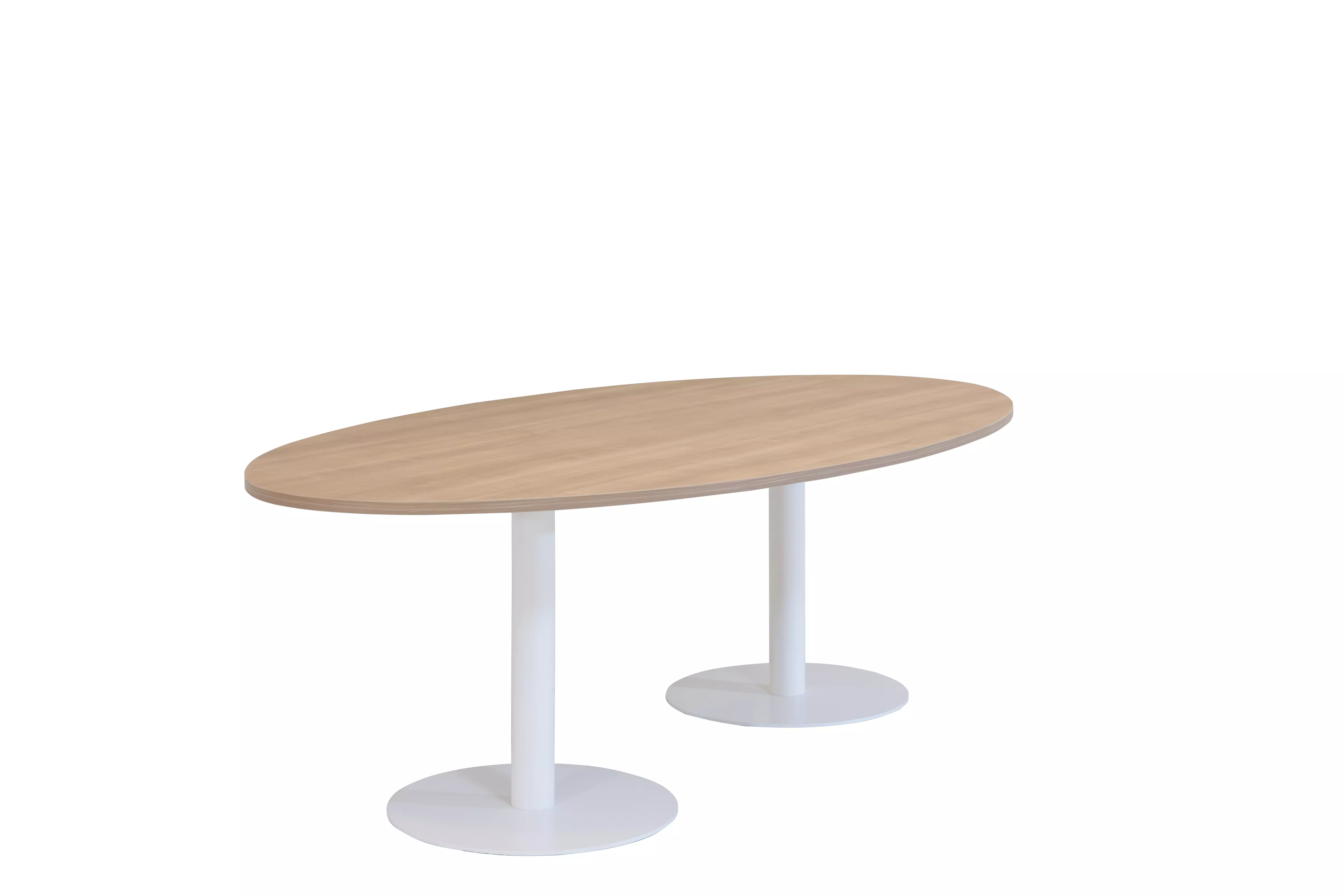 Een Kolom tafel elipsvorm 240x100/120cm met ronde voet, vaste hoogte 75cm koop je bij Deska Alles voor Kantoor